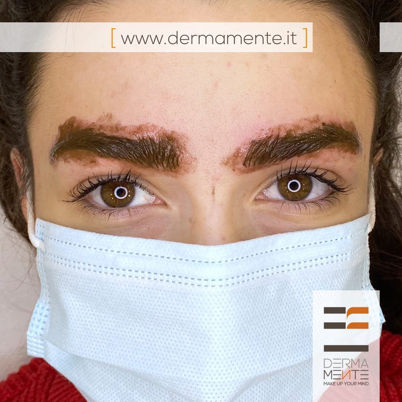 Sopracciglia prima e dopo trucco permanente Roma